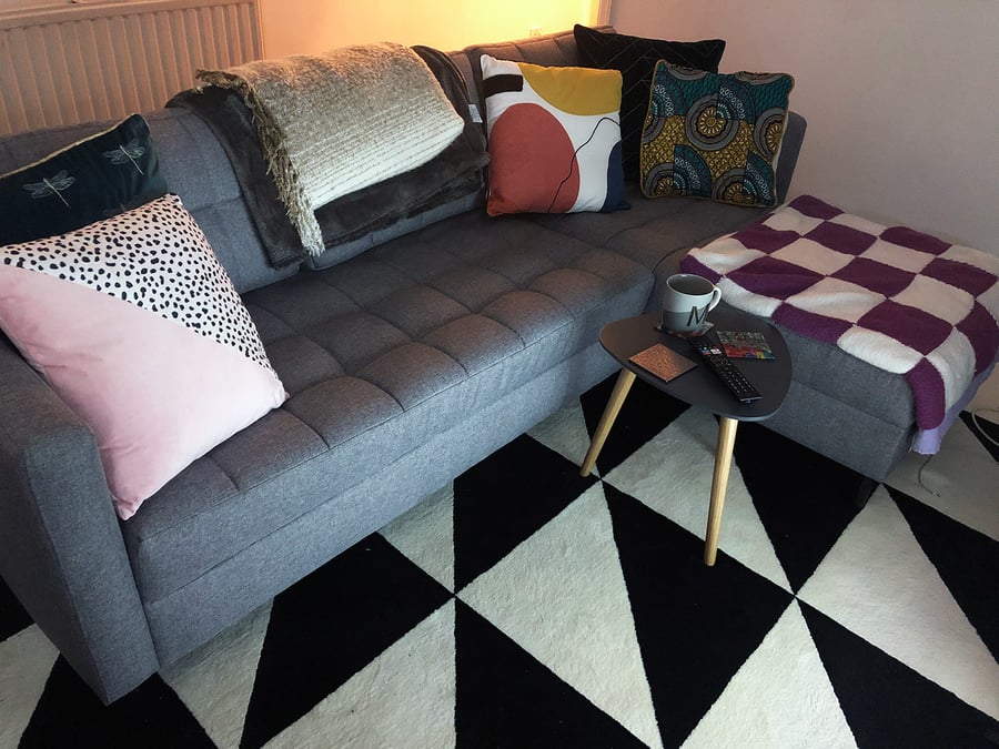 Grey right corner sofa Ludo