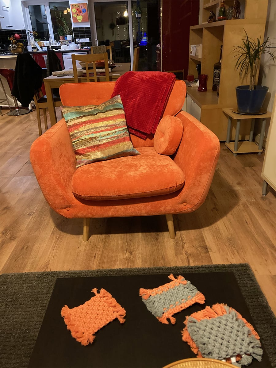 Orangefarbener Retro-Sessel Rea