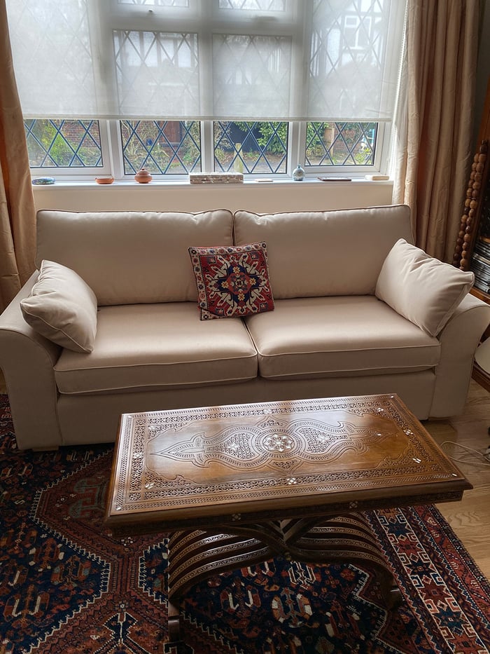 Cream three-seater sofa Icon