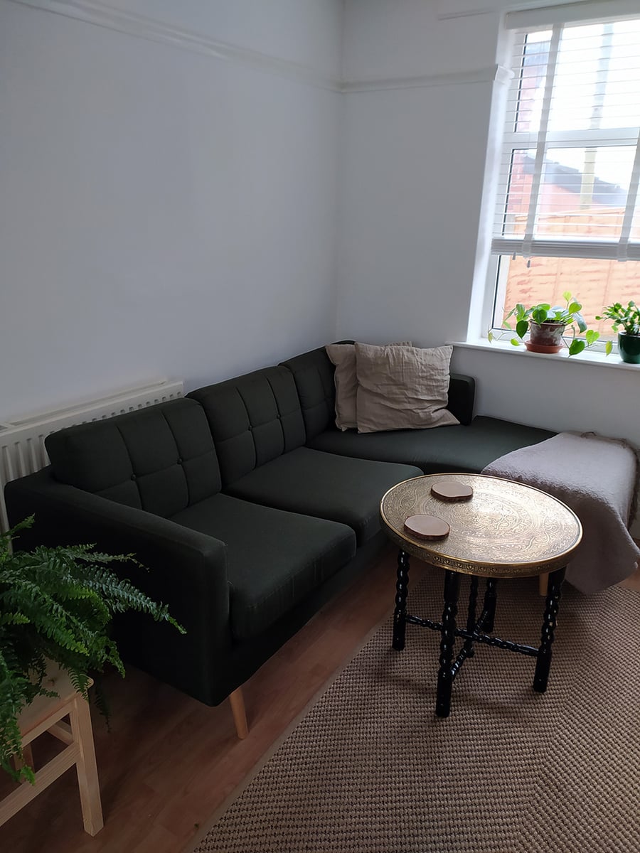 Dark green right corner sofa Brest