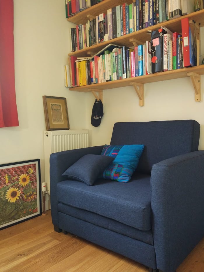Navy blue Boom Armchair with sleeping function