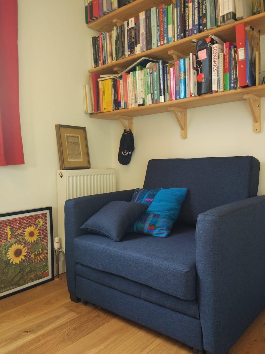Navy blue Boom Armchair with sleeping function