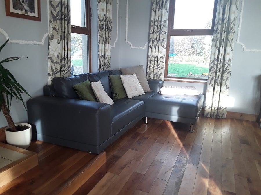 Grey eco leather corner sofa Enigma