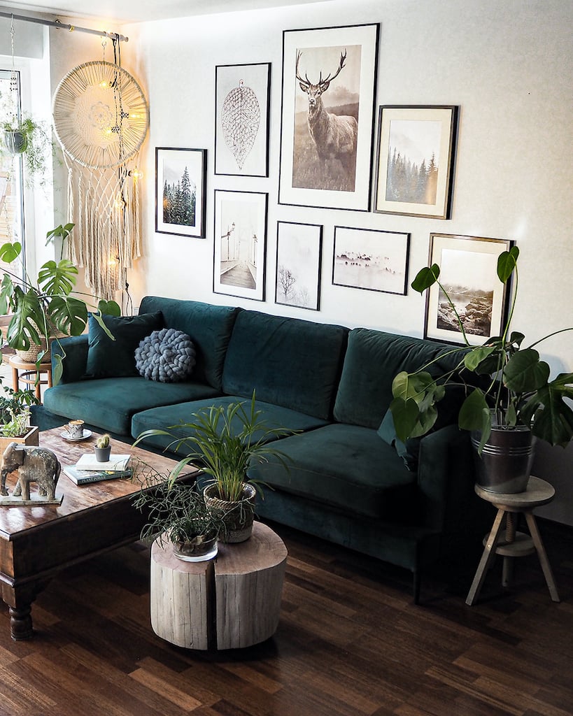 Sofa vert foncé 3,5 places Covex 