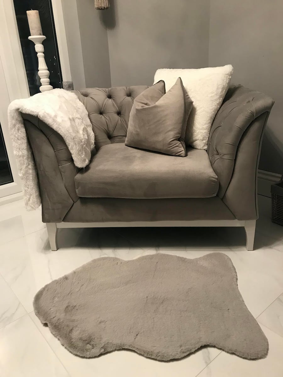 Fauteuil gris Chesterfield Modern Wood