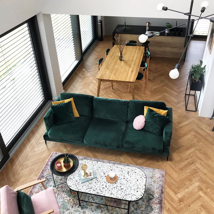 Zielona duża sofa Covex od Joanny