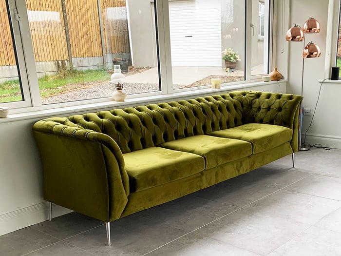Light green Chesterfield Modern sofa from Cormac